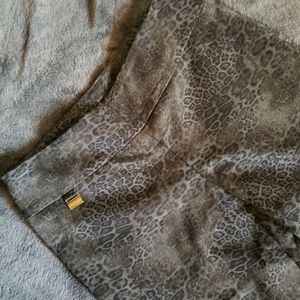 Dark Gray Cheetah Print Slacks